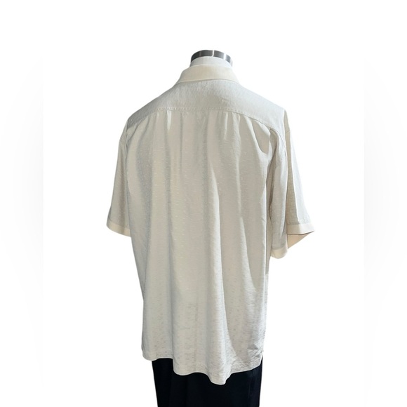 TOMMY BAHAMA 100% Silk Collard Shirt in Yellow size XLarge - Picture 8 of 11